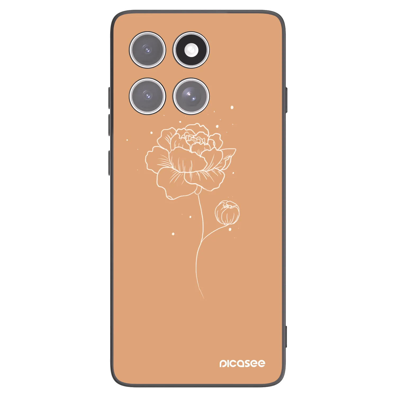 Picasee crna silikonska maskica za Motorola Edge 60 Fusion - Peonies