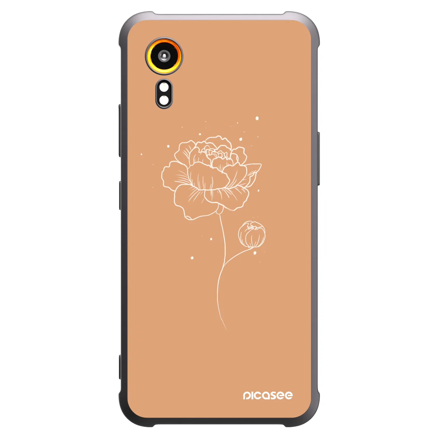 Picasee crna silikonska maskica za Samsung Galaxy Xcover 7 - Peonies