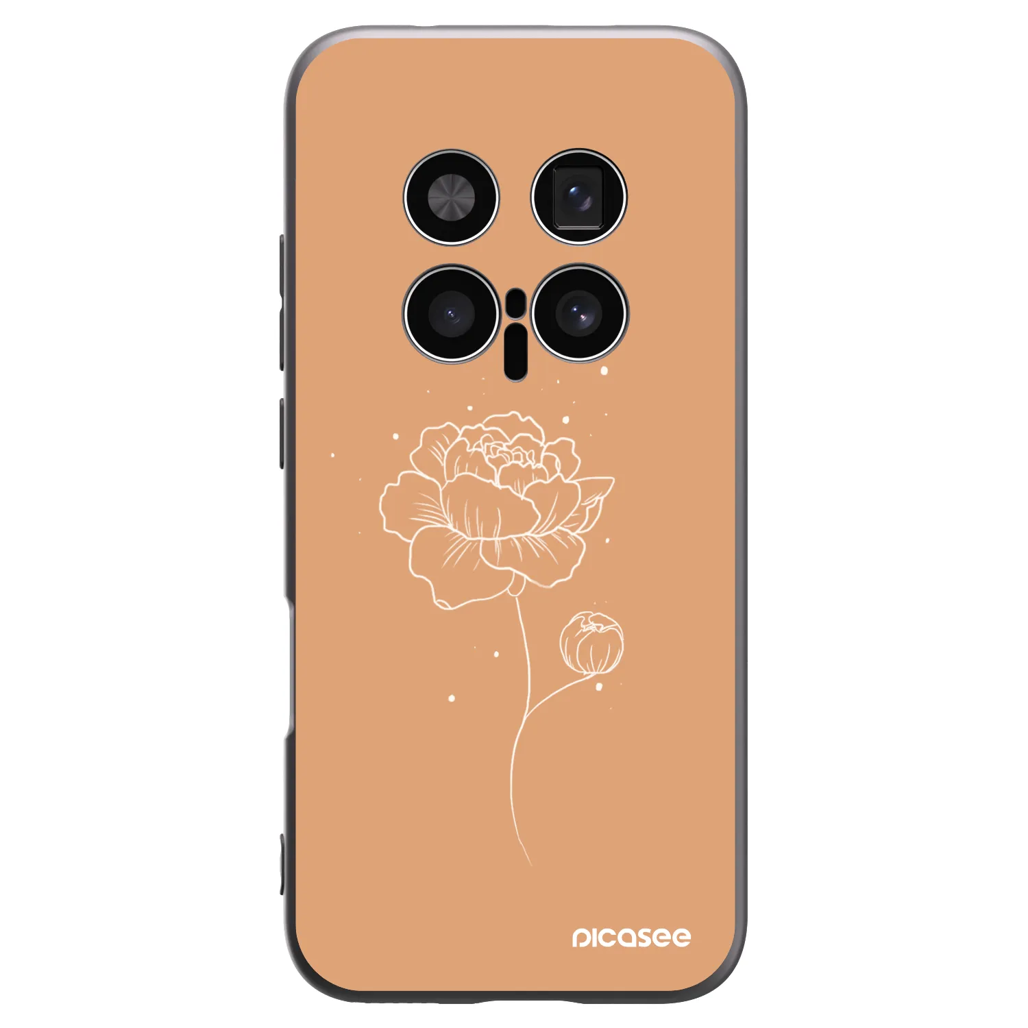Picasee crna silikonska maskica za Honor Magic8 Pro 5G - Peonies