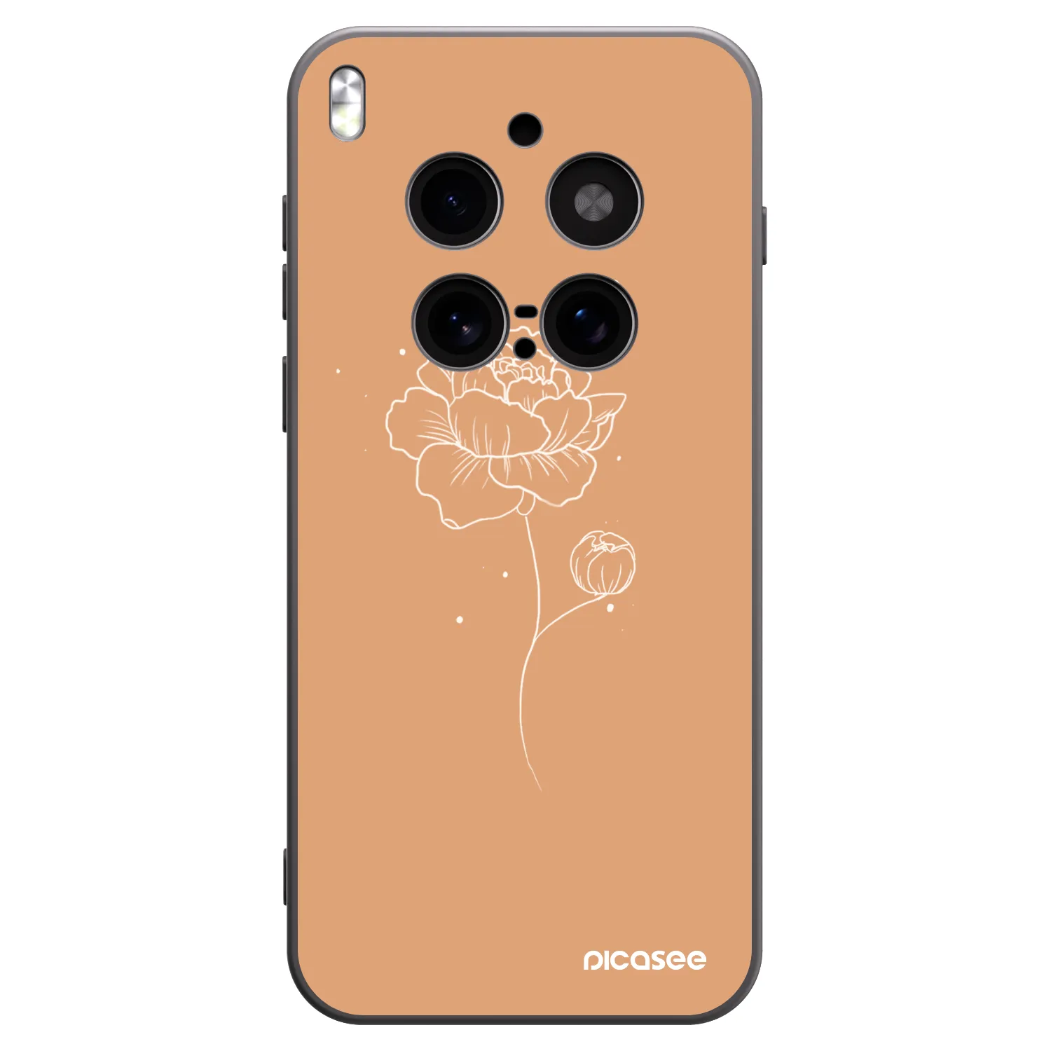 Picasee crna silikonska maskica za Vivo X300 Pro - Peonies
