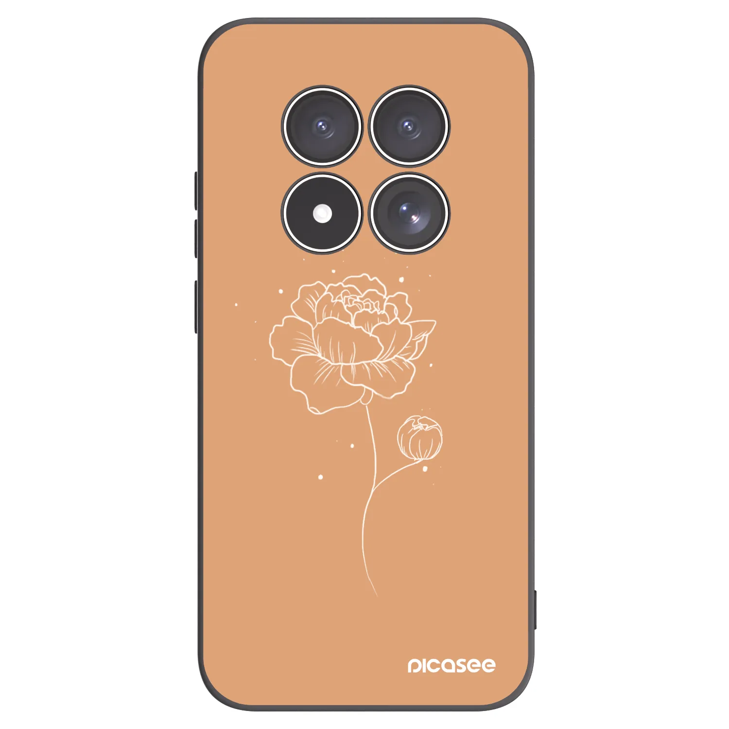 Picasee crna silikonska maskica za Xiaomi Redmi Note 15 Pro 5G - Peonies