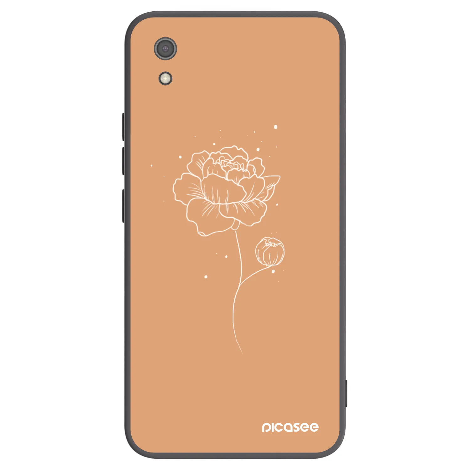 Picasee crna silikonska maskica za Xiaomi Redmi 7A - Peonies