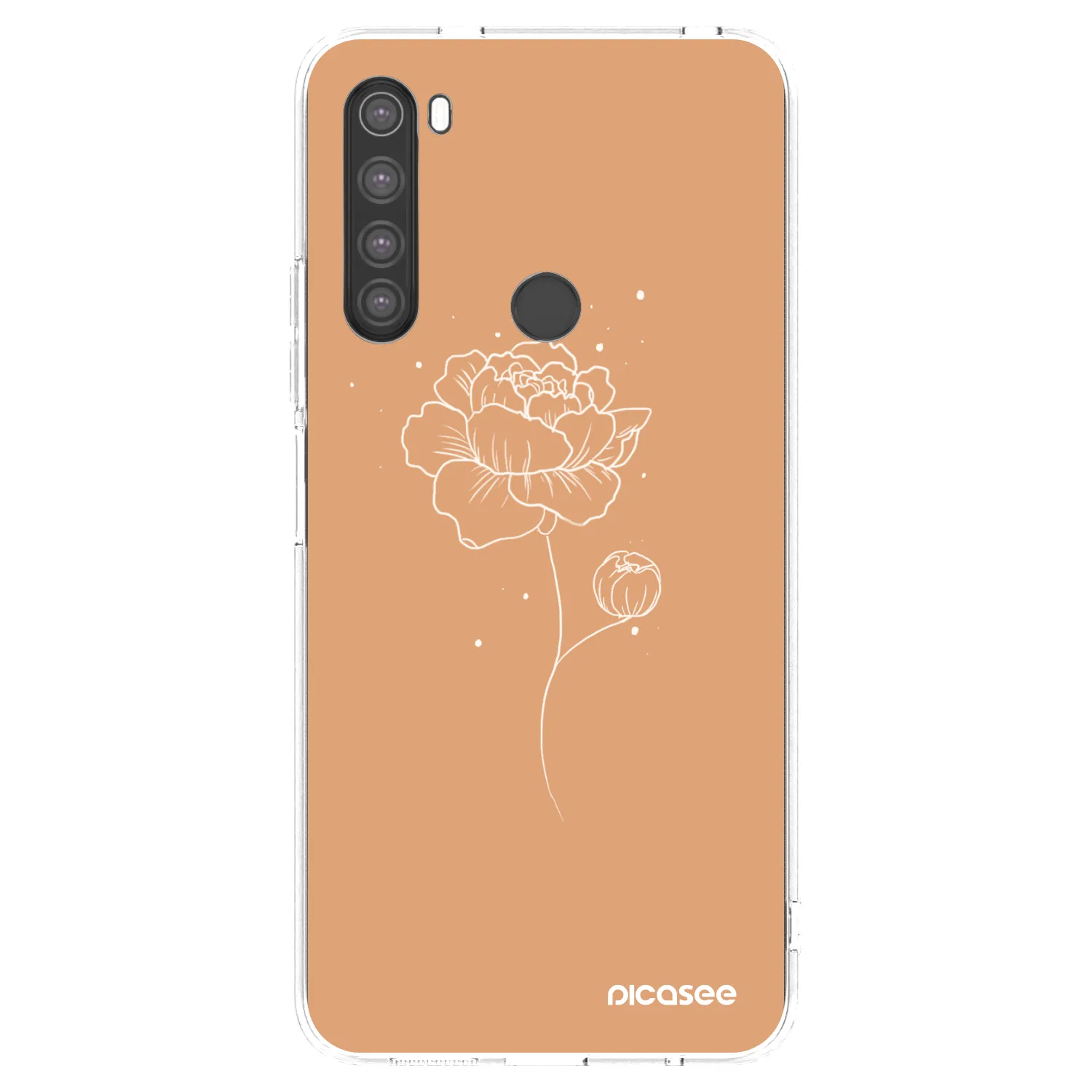 Picasee silikonska prozirna maskica za Xiaomi Redmi Note 8 - Peonies