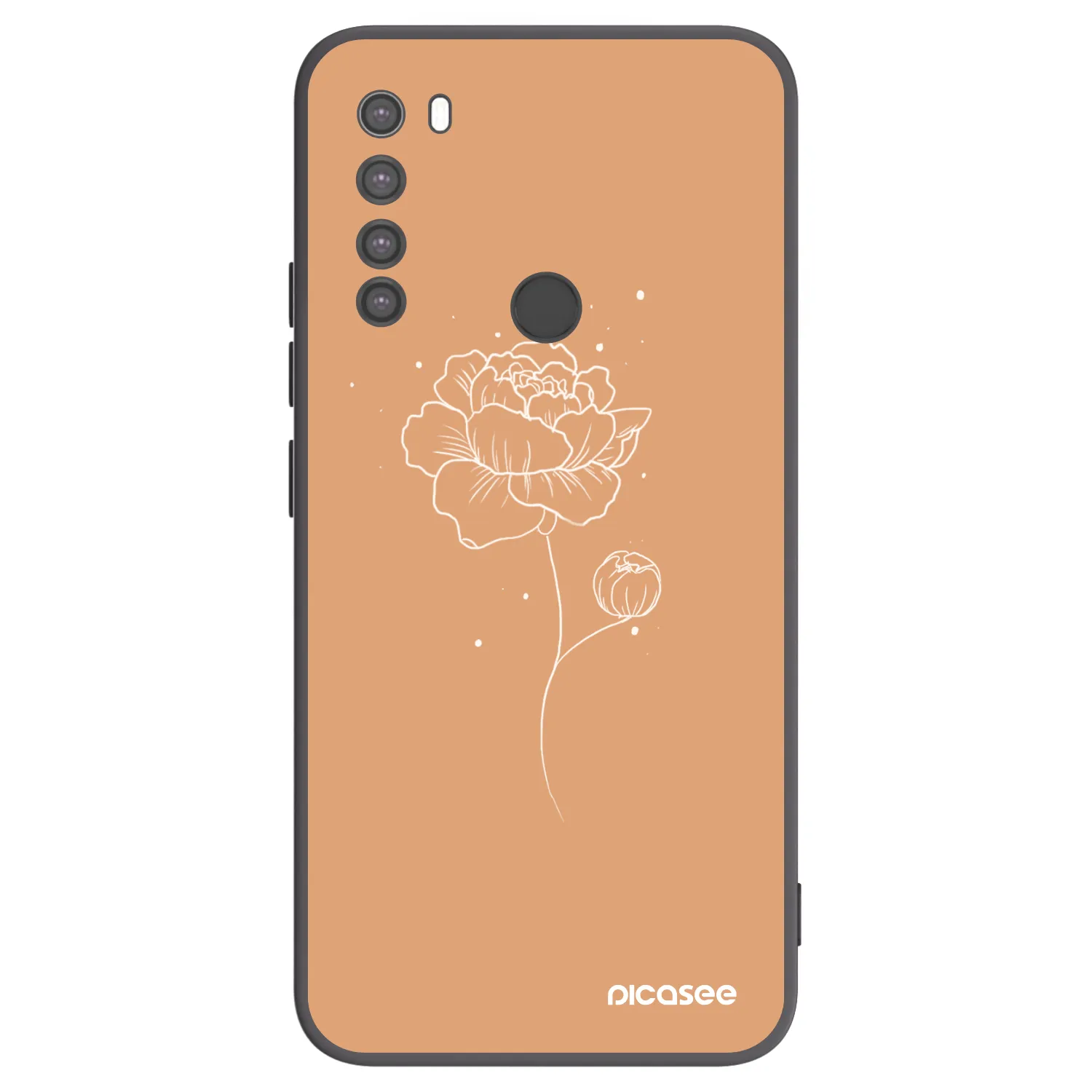 Picasee crna silikonska maskica za Xiaomi Redmi Note 8 - Peonies