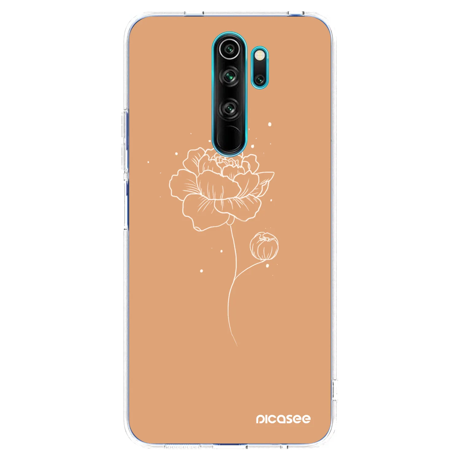 Picasee silikonska prozirna maskica za Xiaomi Redmi Note 8 Pro - Peonies