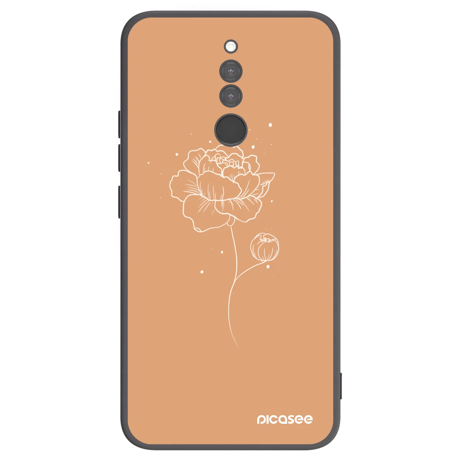 Picasee crna silikonska maskica za Xiaomi Redmi 8 - Peonies