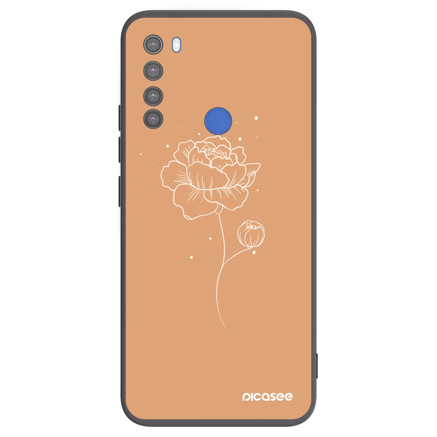 Picasee crna silikonska maskica za Xiaomi Redmi Note 8T - Peonies
