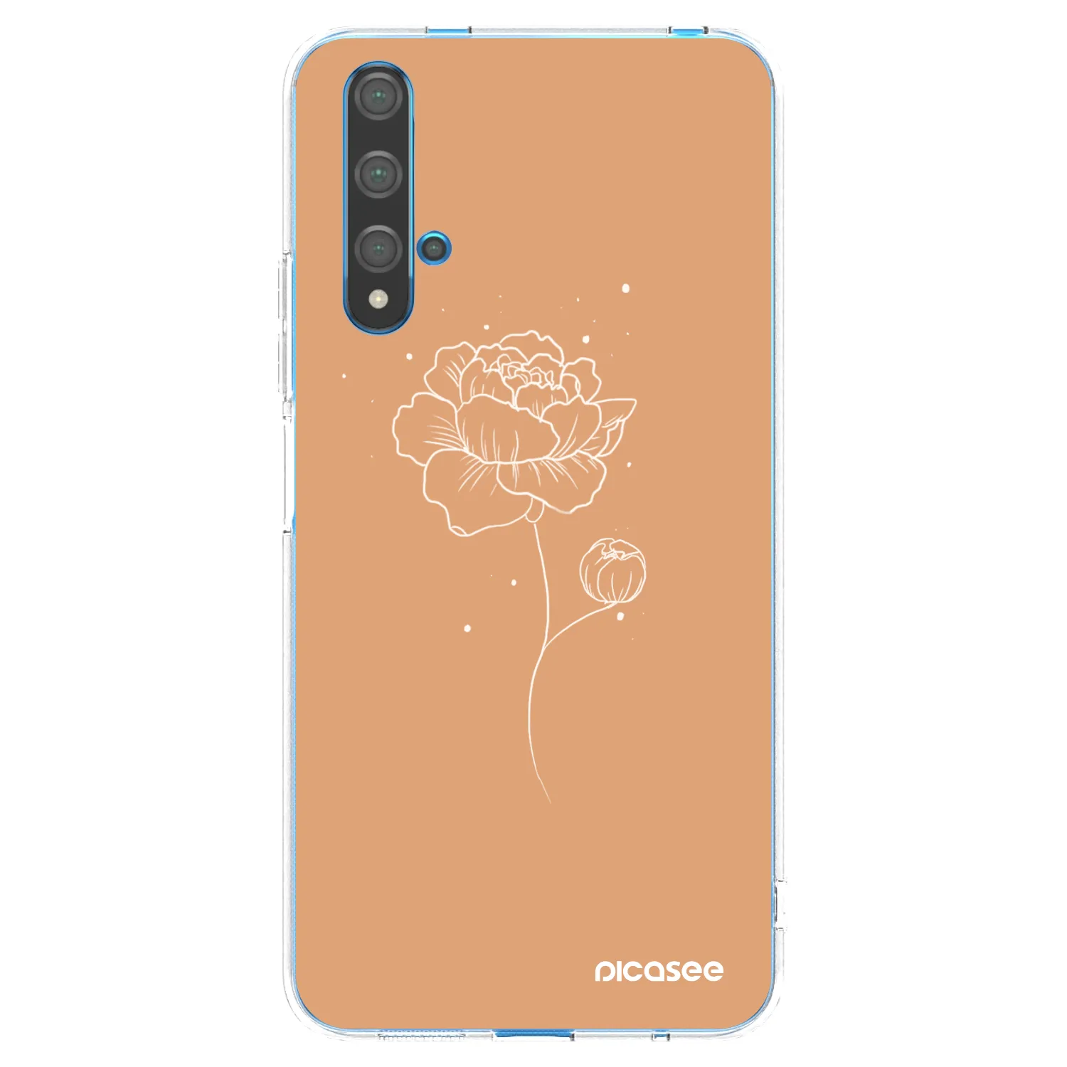 Picasee silikonska prozirna maskica za Huawei Nova 5T - Peonies