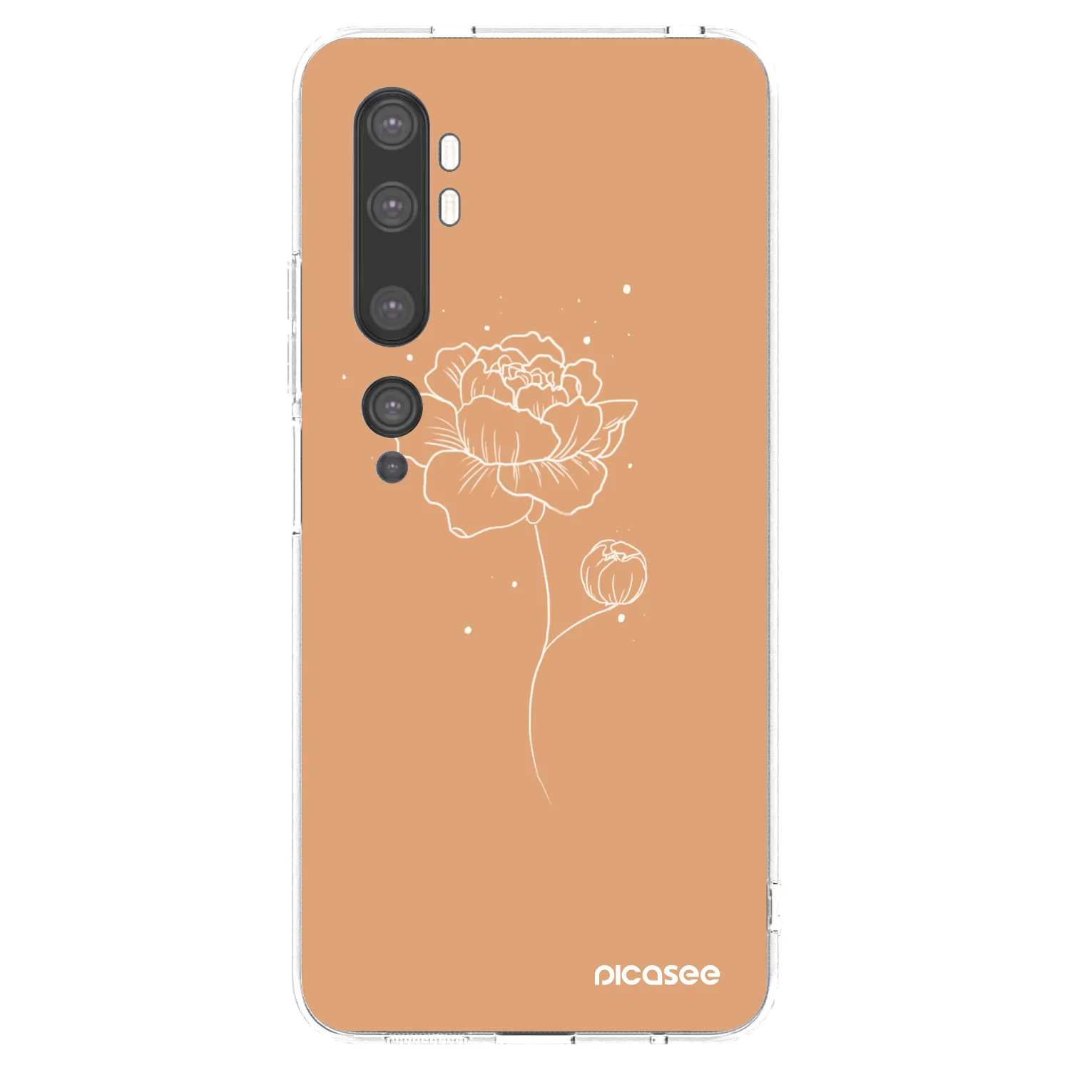 Picasee silikonska prozirna maskica za Xiaomi Mi Note 10 (Pro) - Peonies