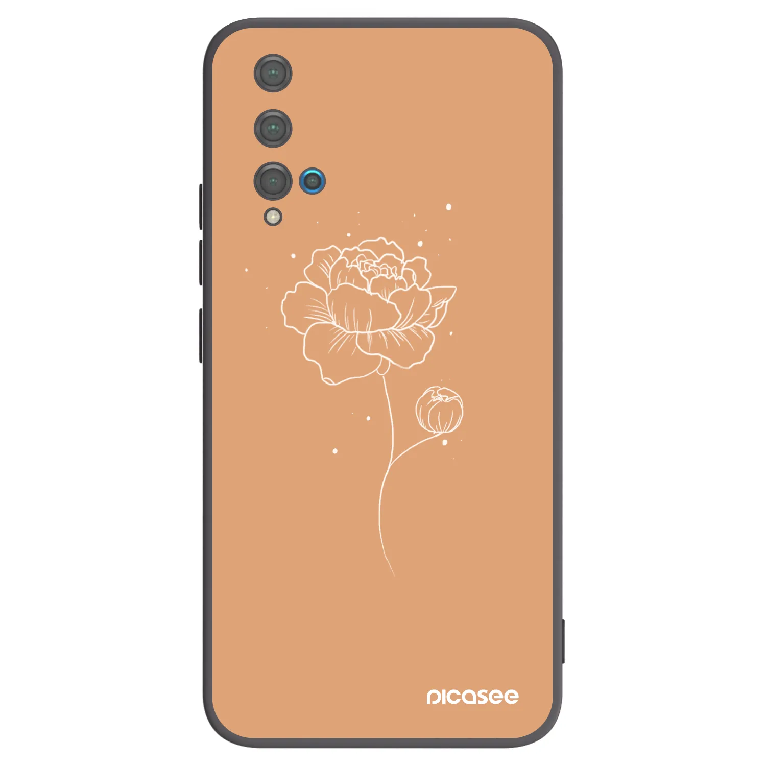 Picasee crna silikonska maskica za Huawei Nova 5T - Peonies