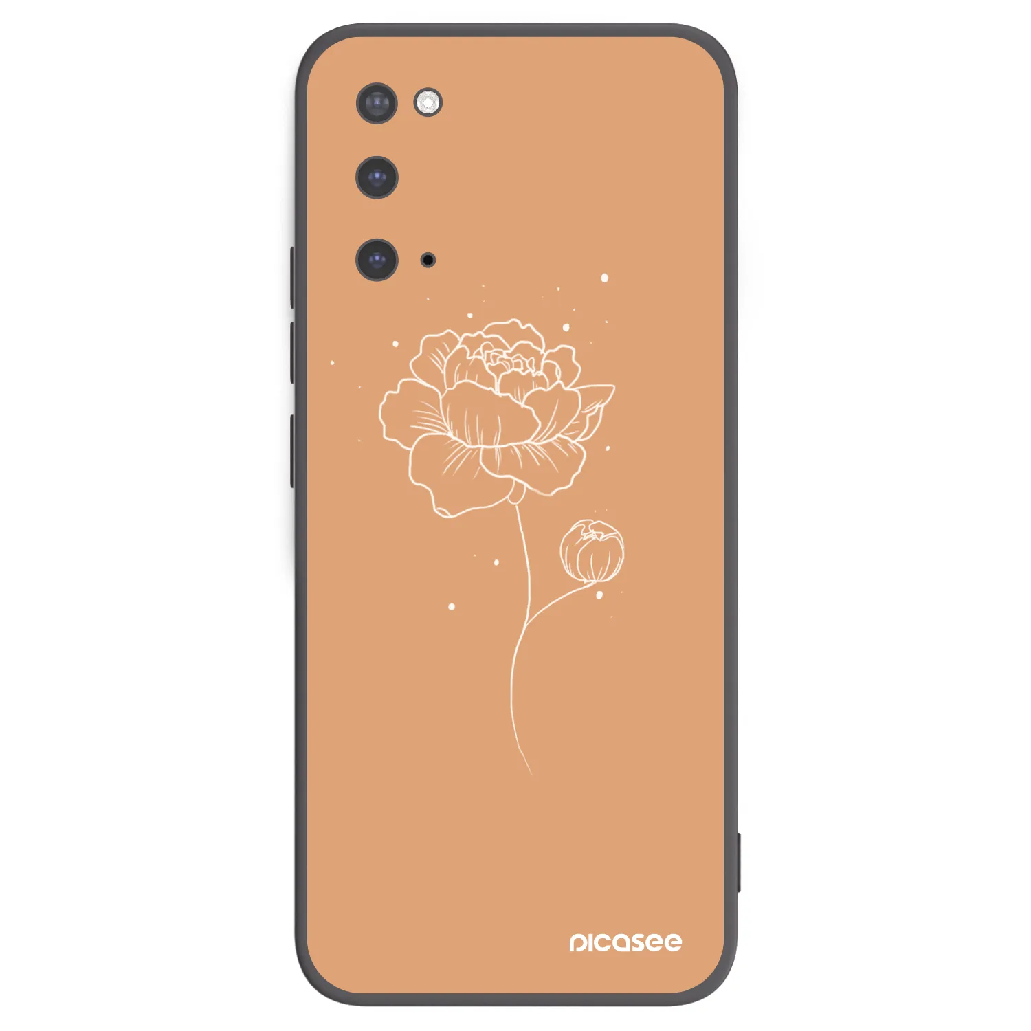 Picasee crna silikonska maskica za Samsung Galaxy S20 G980F - Peonies