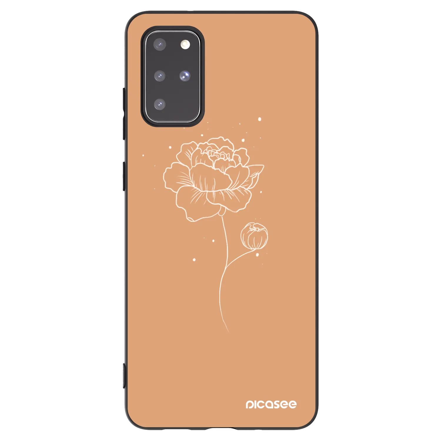 Picasee crna silikonska maskica za Samsung Galaxy S20+ G985F - Peonies