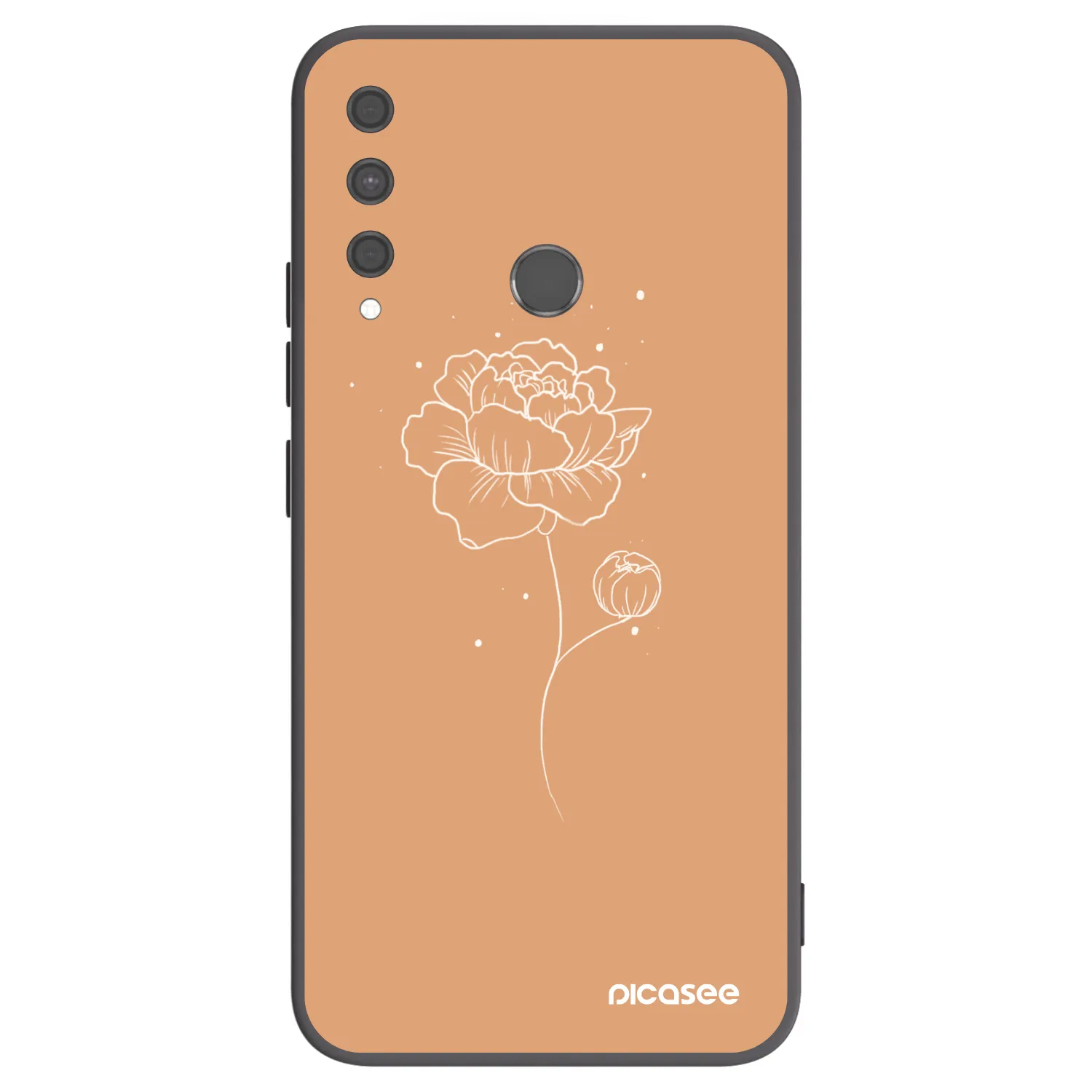 Picasee crna silikonska maskica za Huawei P40 Lite E - Peonies