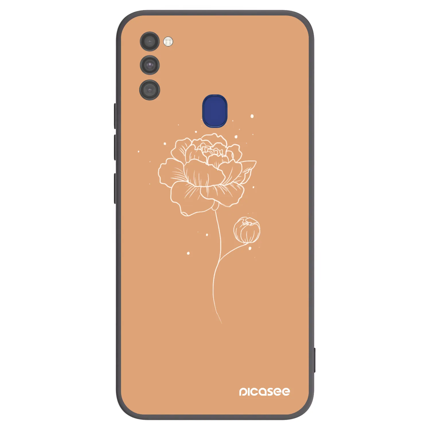 Picasee crna silikonska maskica za Samsung Galaxy M21 M215F - Peonies