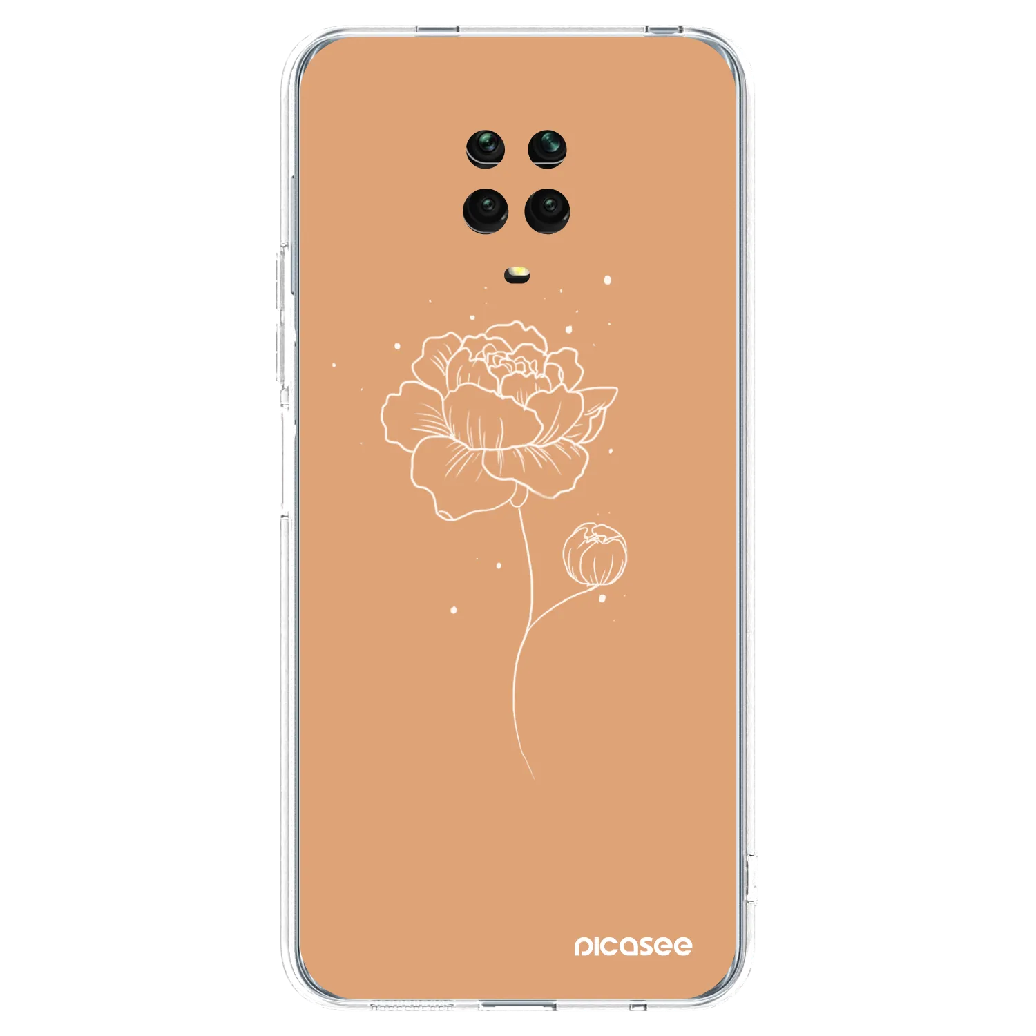 Picasee silikonska prozirna maskica za Xiaomi Redmi Note 9S - Peonies