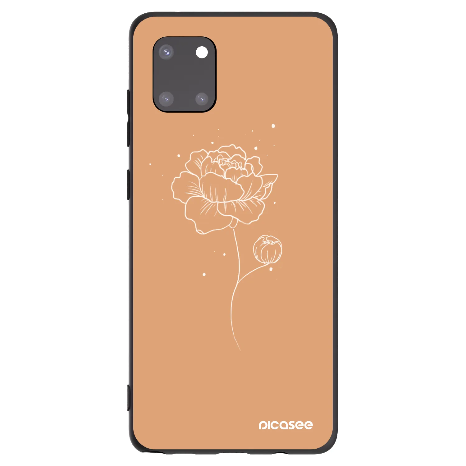 Picasee crna silikonska maskica za Samsung Galaxy Note 10 Lite N770F - Peonies