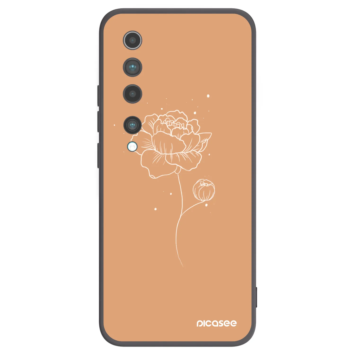 Picasee crna silikonska maskica za Xiaomi Mi 10 - Peonies