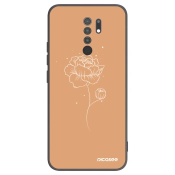 Picasee crna silikonska maskica za Xiaomi Redmi 9 - Peonies
