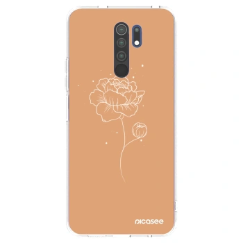 Picasee silikonska prozirna maskica za Xiaomi Redmi 9 - Peonies