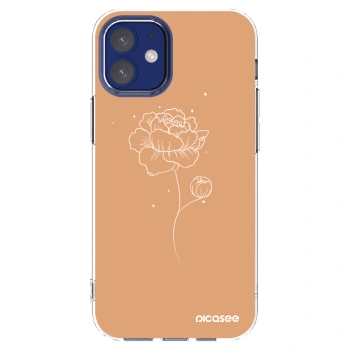 Picasee silikonska prozirna maskica za Apple iPhone 12 mini - Peonies