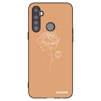 Picasee crna silikonska maskica za Realme 5 - Peonies