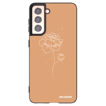 Picasee crna silikonska maskica za Samsung Galaxy S21 5G G991B - Peonies