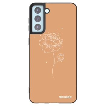 Picasee crna silikonska maskica za Samsung Galaxy S21+ 5G G996F - Peonies