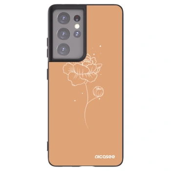 Picasee crna silikonska maskica za Samsung Galaxy S21 Ultra 5G G998B - Peonies