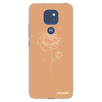 Picasee silikonska prozirna maskica za Motorola Moto G9 Play - Peonies