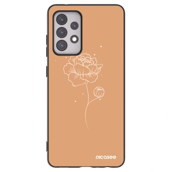 Picasee crna silikonska maskica za Samsung Galaxy A52 5G A525F - Peonies