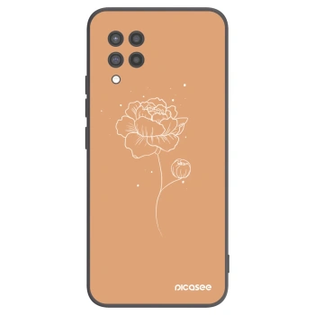 Picasee crna silikonska maskica za Samsung Galaxy A42 A426B - Peonies