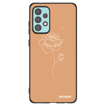 Picasee crna silikonska maskica za Samsung Galaxy A72 A725F - Peonies