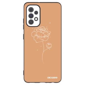 Picasee crna silikonska maskica za Samsung Galaxy A32 5G A326B - Peonies