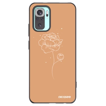 Picasee crna silikonska maskica za Xiaomi Redmi Note 10 Pro - Peonies