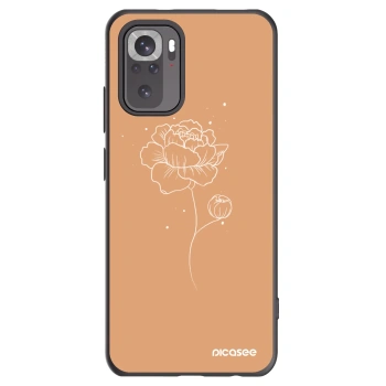 Picasee crna silikonska maskica za Xiaomi Redmi Note 10S - Peonies