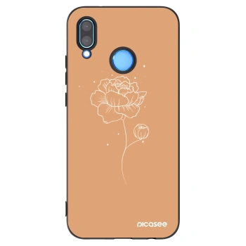 Picasee crna silikonska maskica za Huawei P20 Lite - Peonies