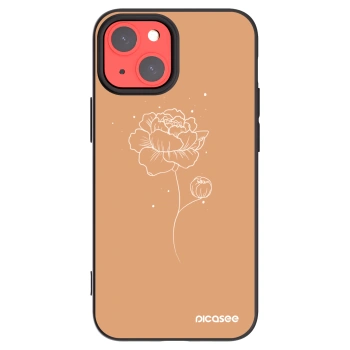 Picasee crna silikonska maskica za Apple iPhone 13 mini - Peonies