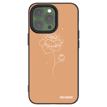 Picasee crna silikonska maskica za Apple iPhone 13 Pro - Peonies