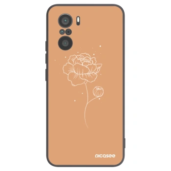 Picasee crna silikonska maskica za Xiaomi Poco F3 - Peonies