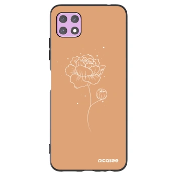Picasee crna silikonska maskica za Samsung Galaxy A22 A226B 5G - Peonies