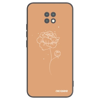 Picasee crna silikonska maskica za Xiaomi Redmi Note 9T - Peonies