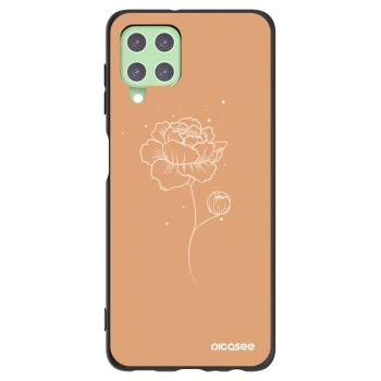 Picasee crna silikonska maskica za Samsung Galaxy A22 A225F 4G - Peonies