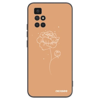 Picasee crna silikonska maskica za Xiaomi Redmi 10 - Peonies