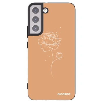 Picasee crna silikonska maskica za Samsung Galaxy S22+ 5G - Peonies