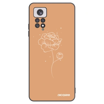 Picasee crna silikonska maskica za Xiaomi Redmi Note 11 - Peonies