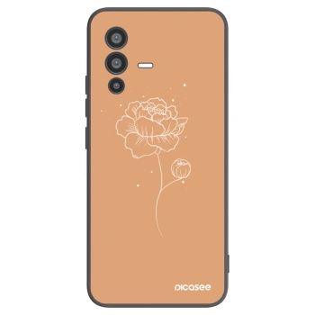 Picasee crna silikonska maskica za Vivo V23 5G - Peonies