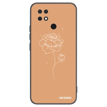 Picasee crna silikonska maskica za Xiaomi Redmi 10C - Peonies