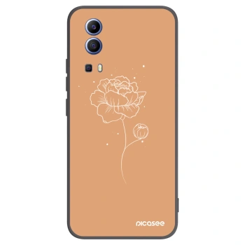 Picasee crna silikonska maskica za Vivo Y52 5G - Peonies
