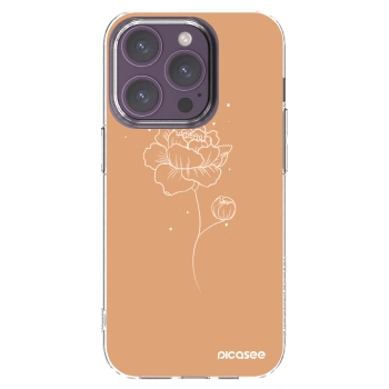 Picasee silikonska prozirna maskica za Apple iPhone 14 Pro - Peonies