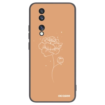 Picasee crna silikonska maskica za Honor 70 - Peonies